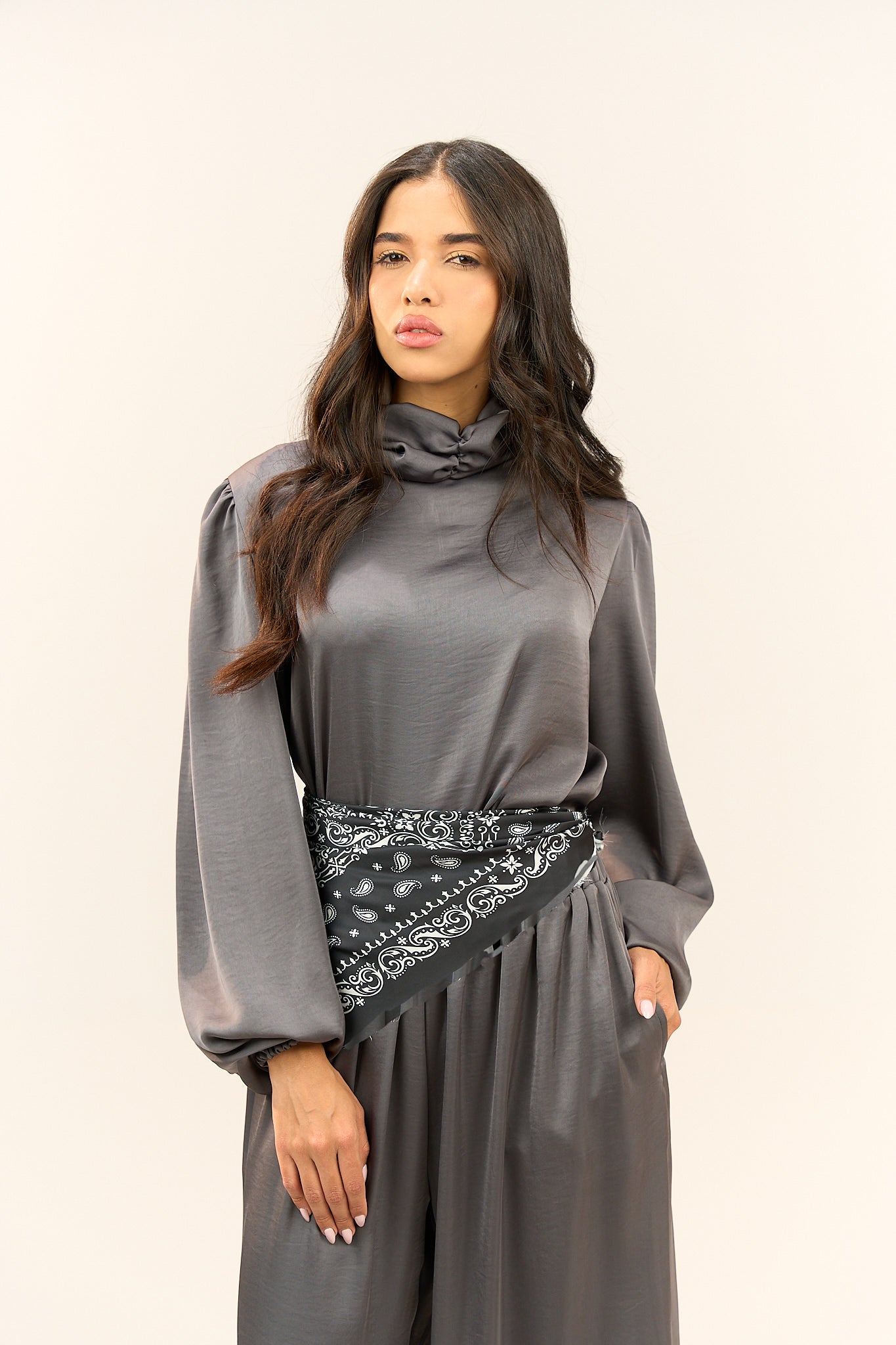 Charcoal Set with Bandana Belt