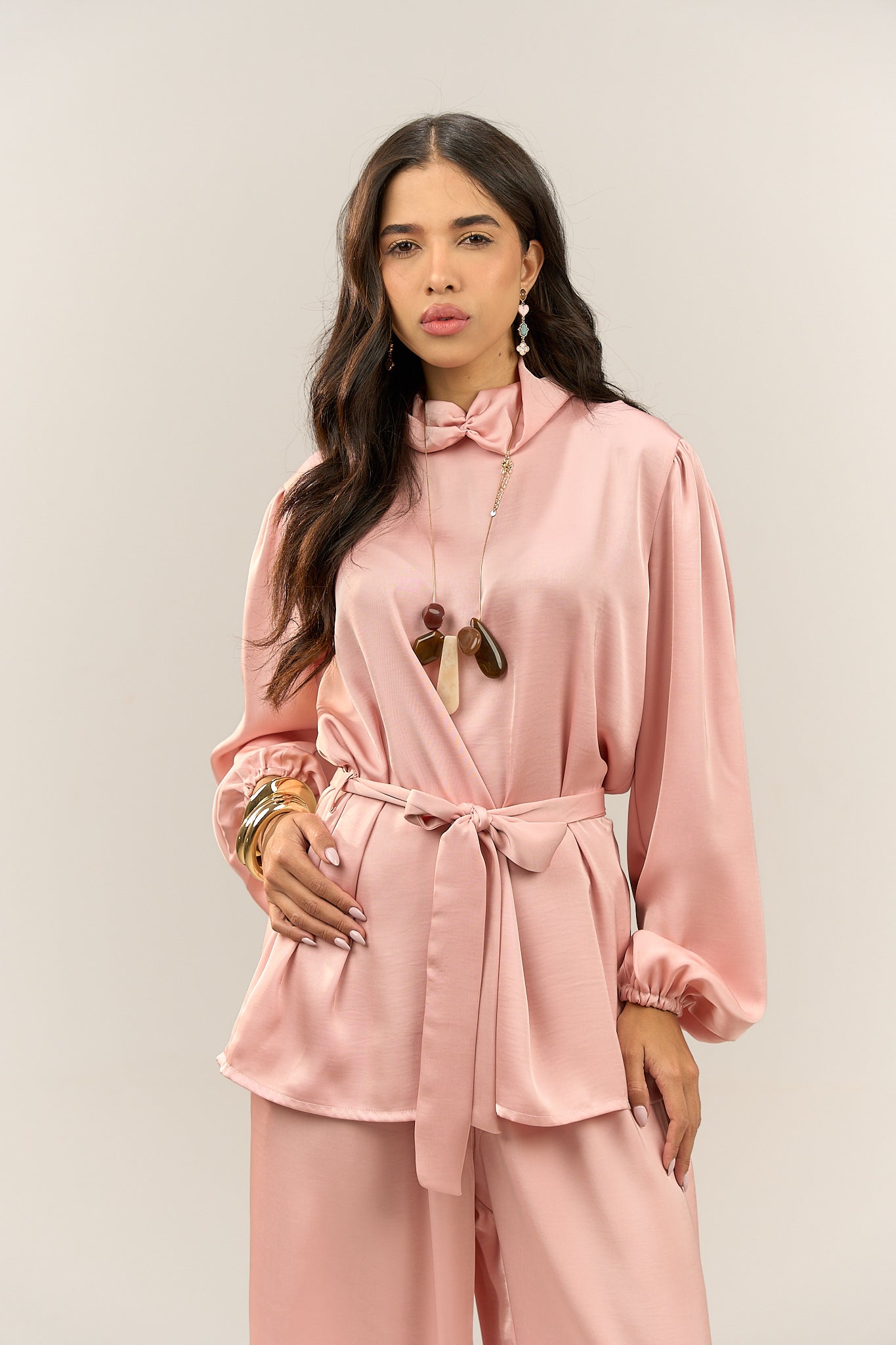 Silky Tie-Waist Set