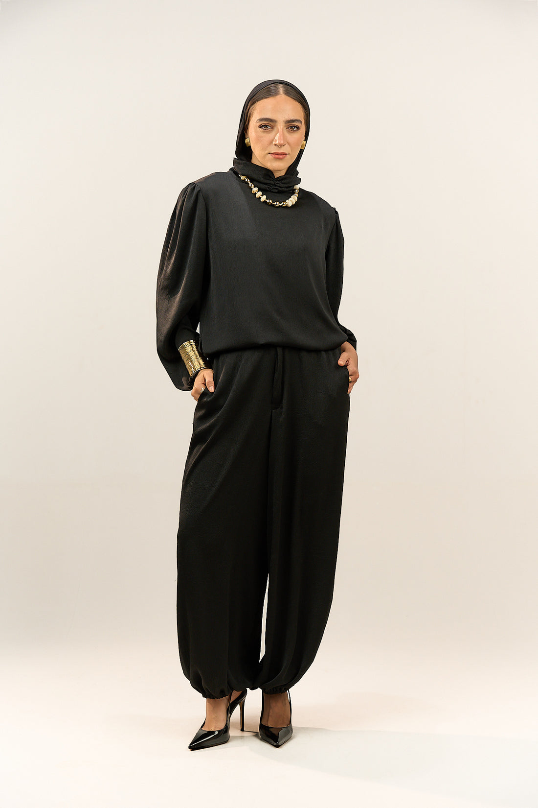 High-Neck Silky Set
