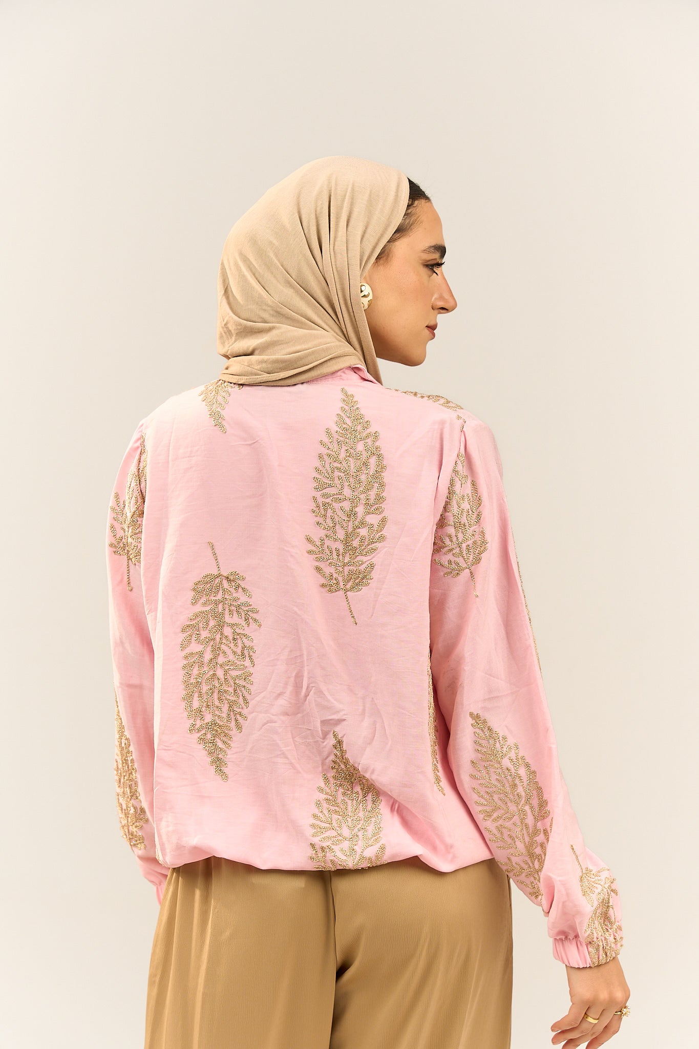 Embroidered Pastel Pink Top