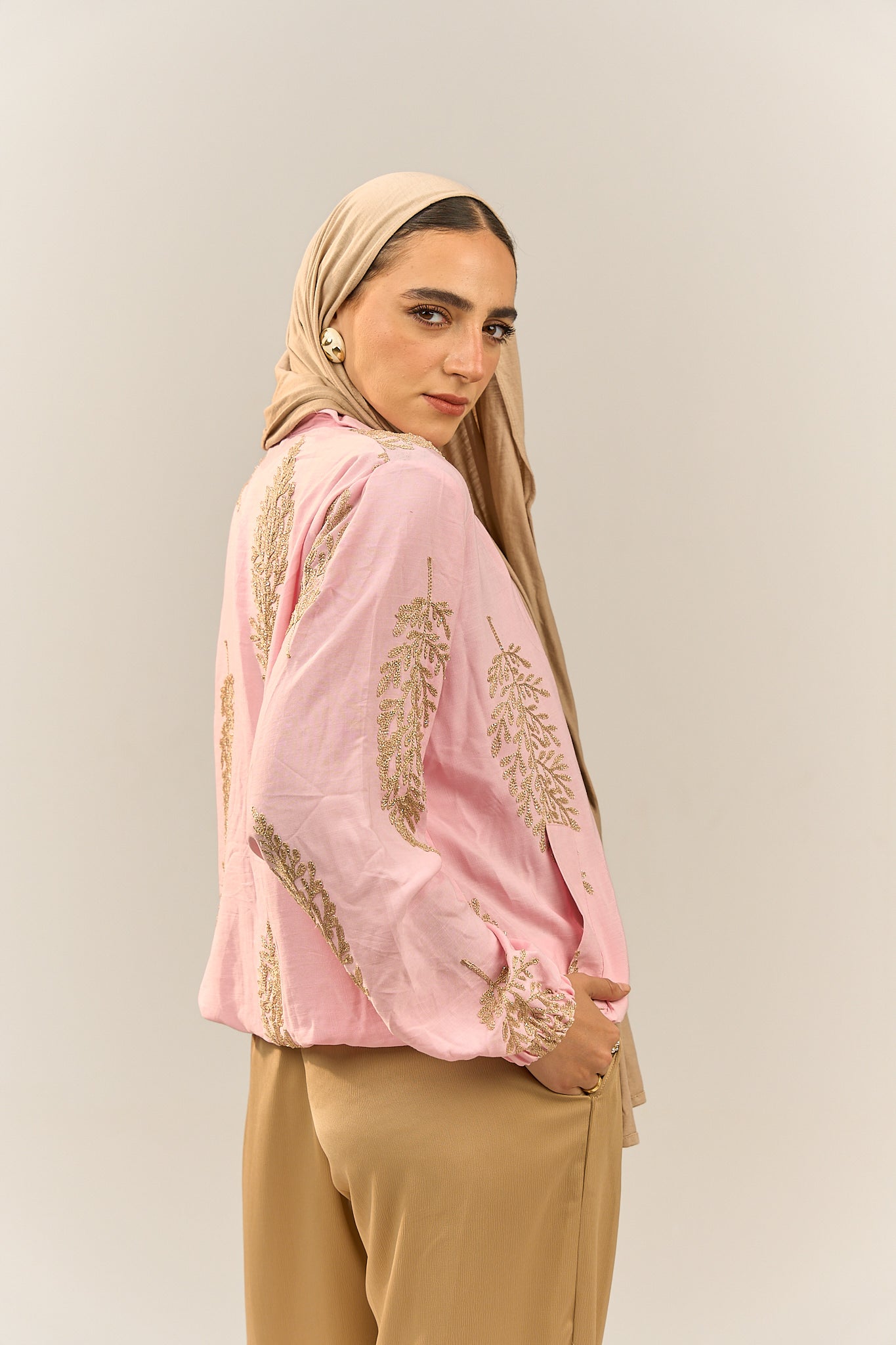 Embroidered Pastel Pink Top
