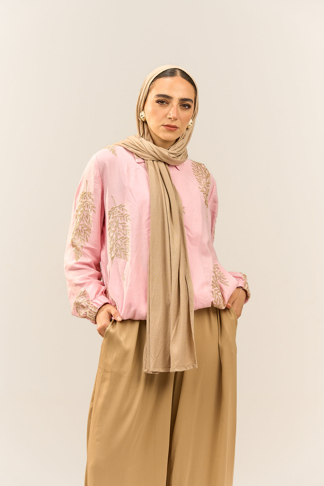 Embroidered Pastel Pink Top