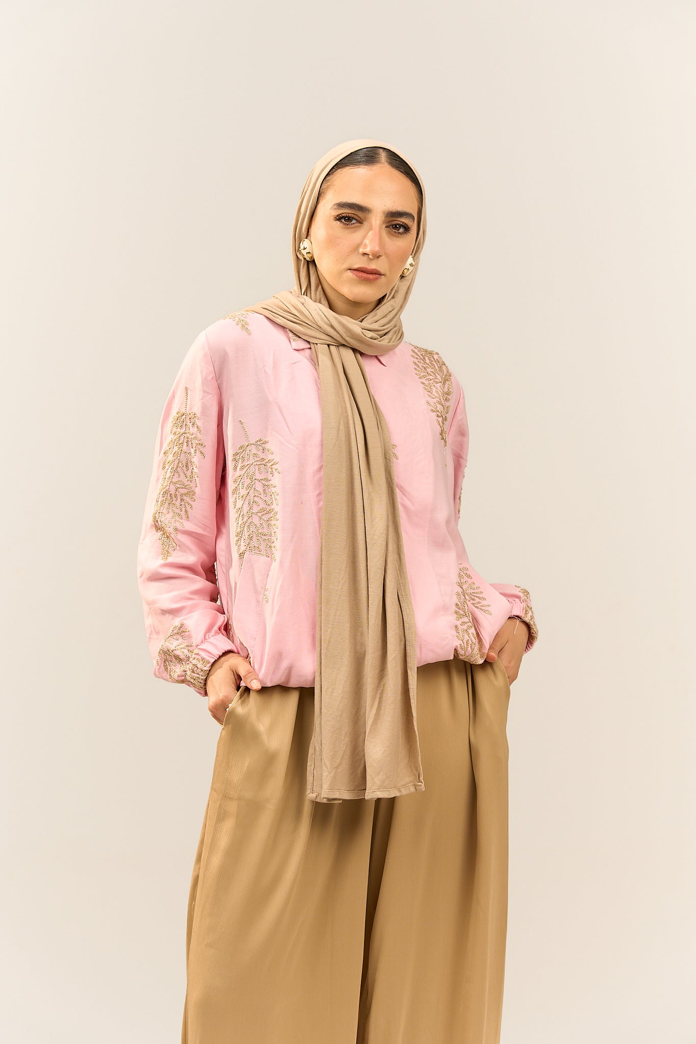 Embroidered Pastel Pink Top