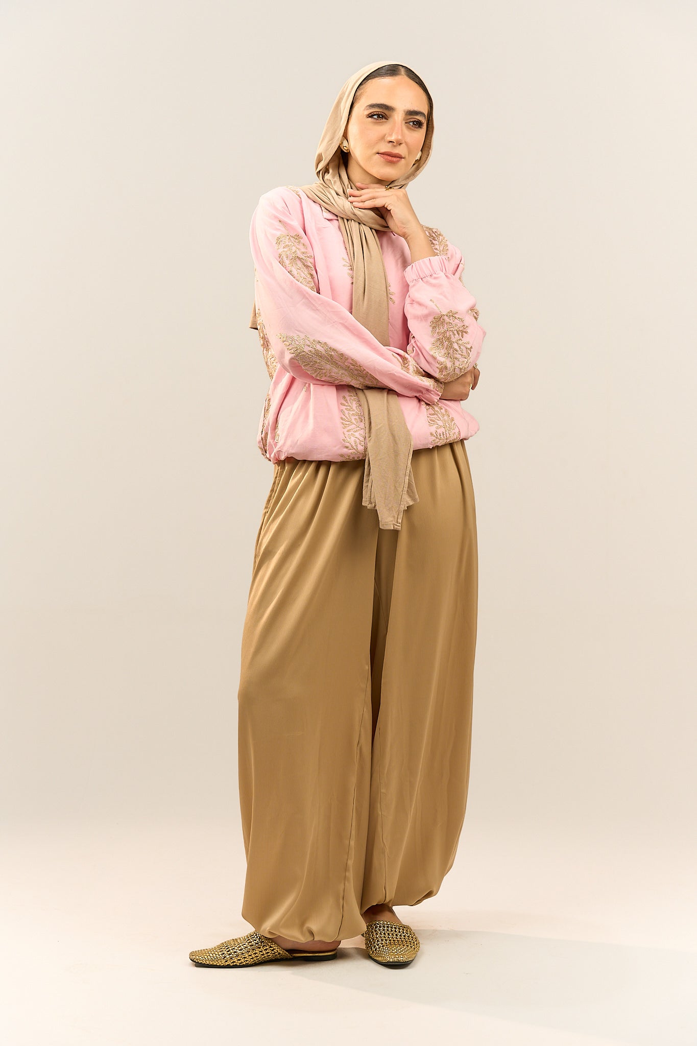 Embroidered Pastel Pink Top