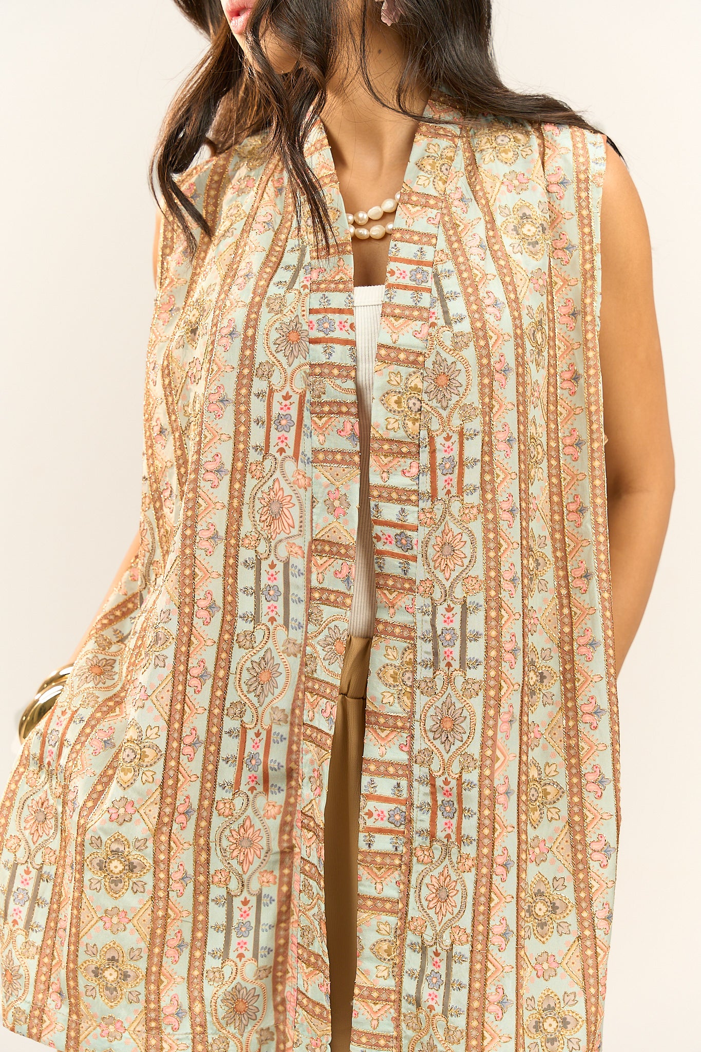 Beige Boho Vest