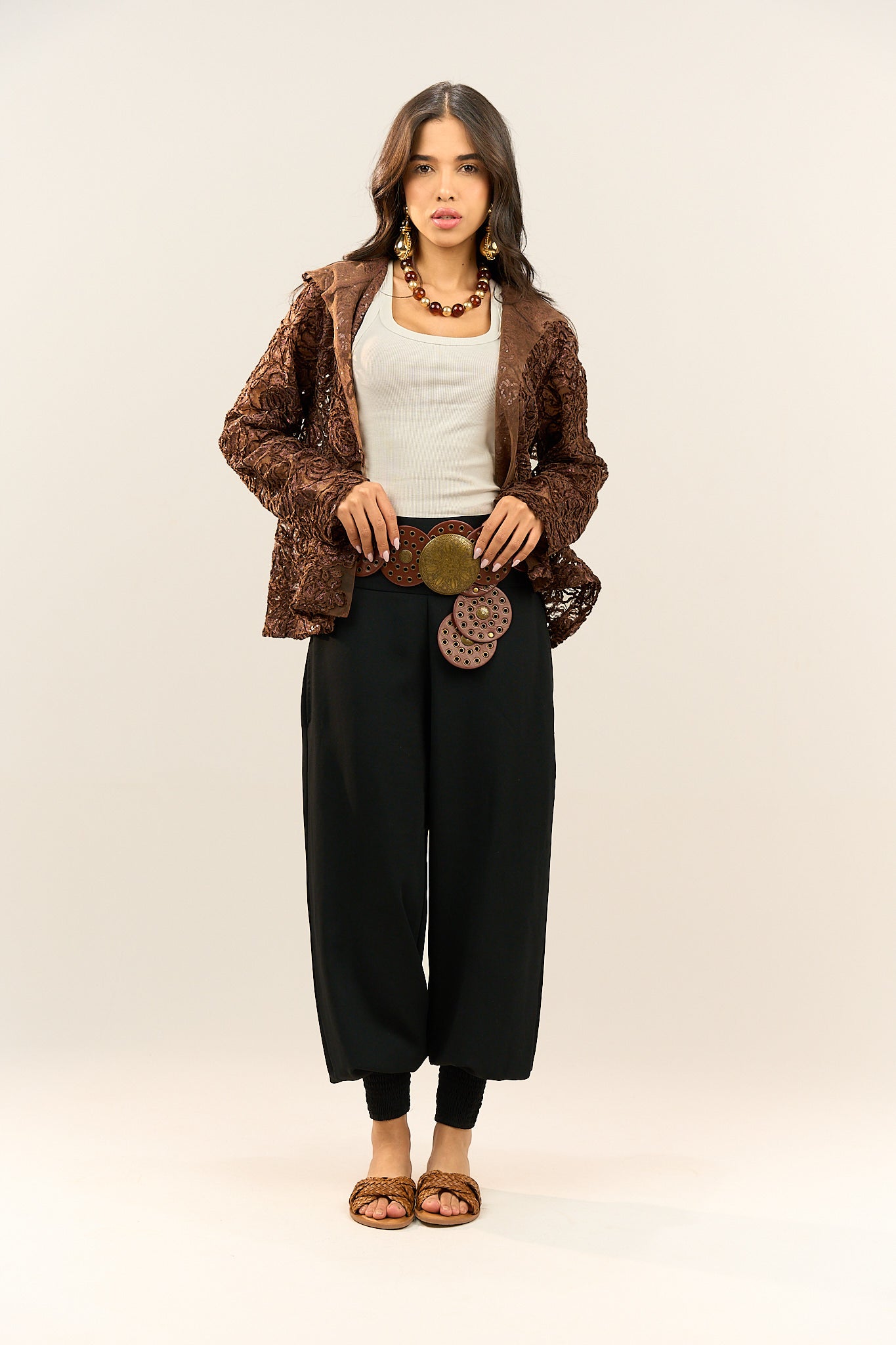 Brown Lace Light Jacket