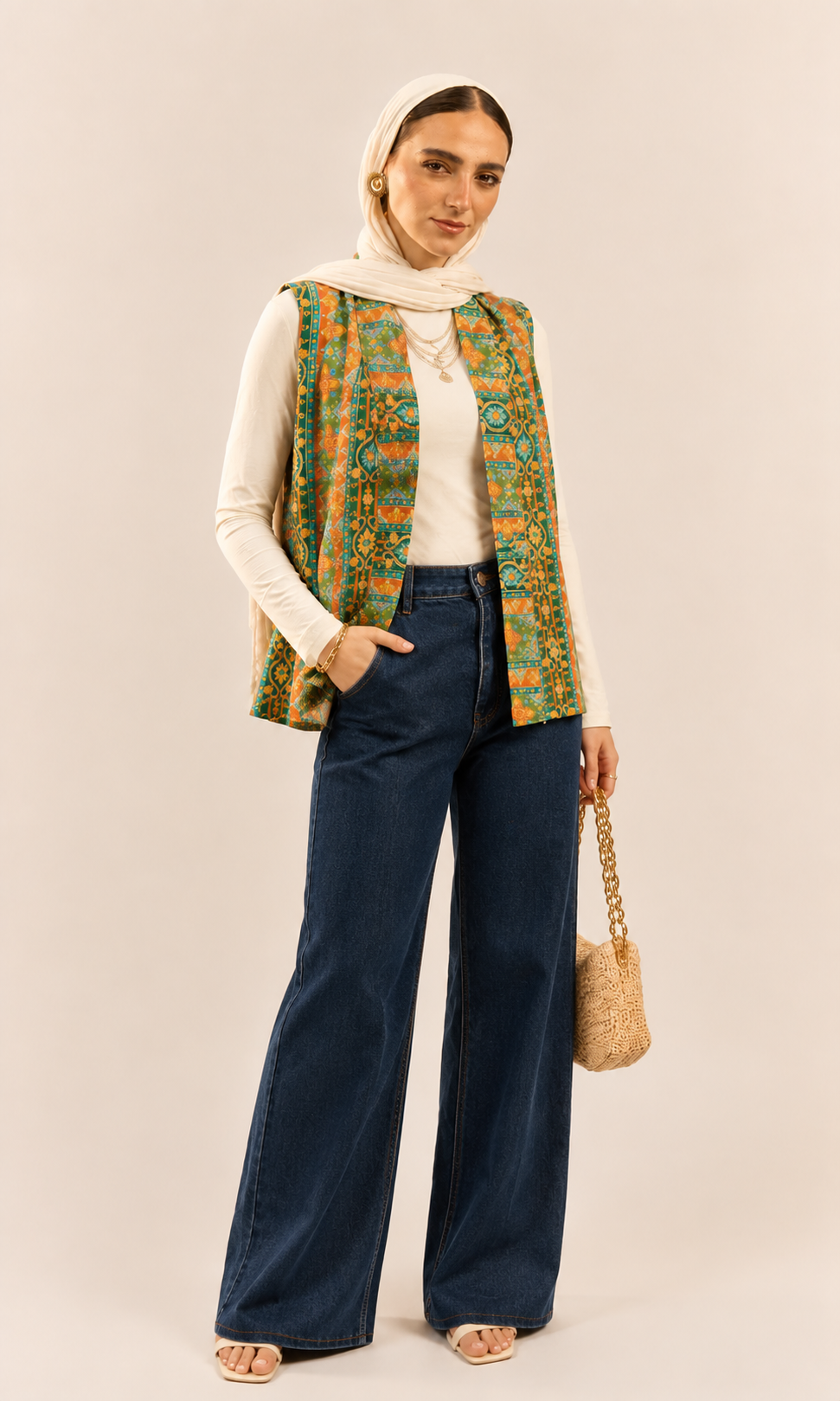 Green Boho Vest