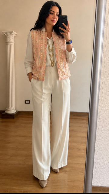 Pink embroidery Vest
