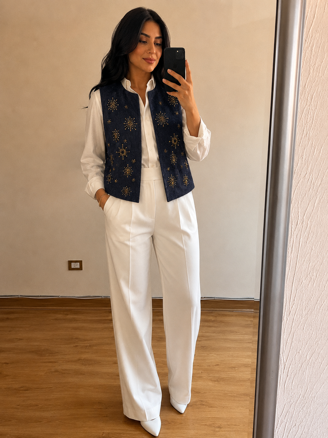 Jeans Vest with embrodiry